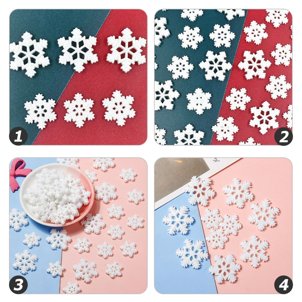 40pcs Snowflake Shaped Adornment Phone Case Decor Resin Snowflake DIY Material