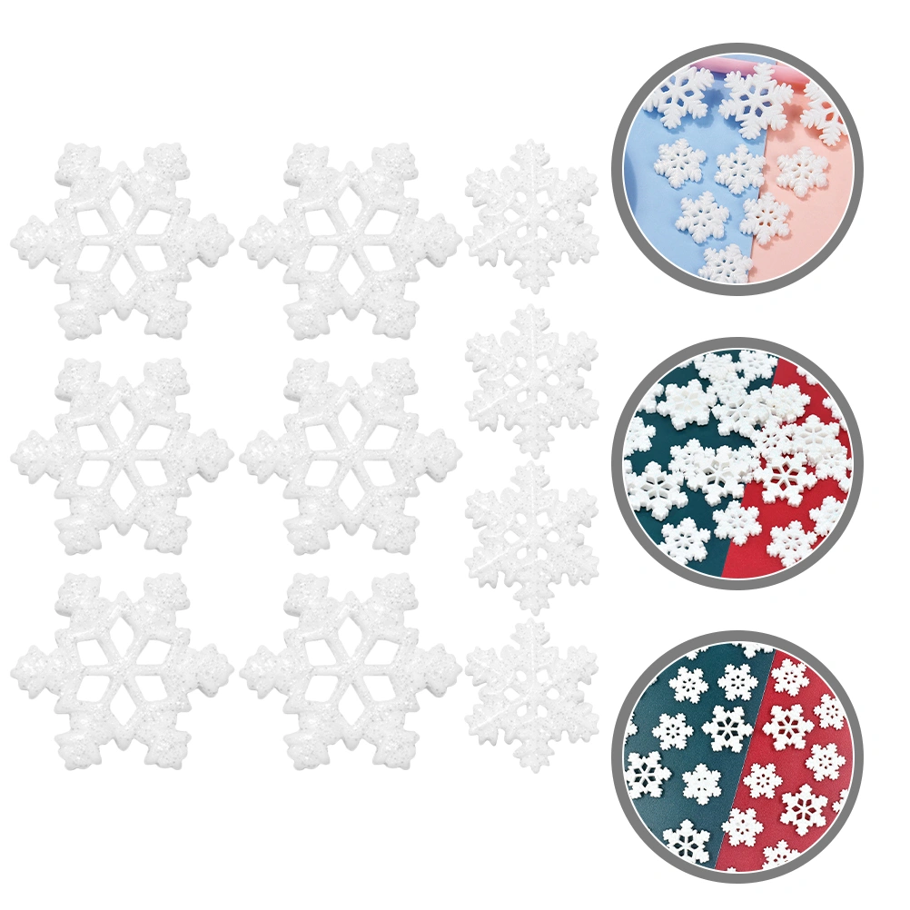 40pcs Snowflake Shaped Adornment Phone Case Decor Resin Snowflake DIY Material
