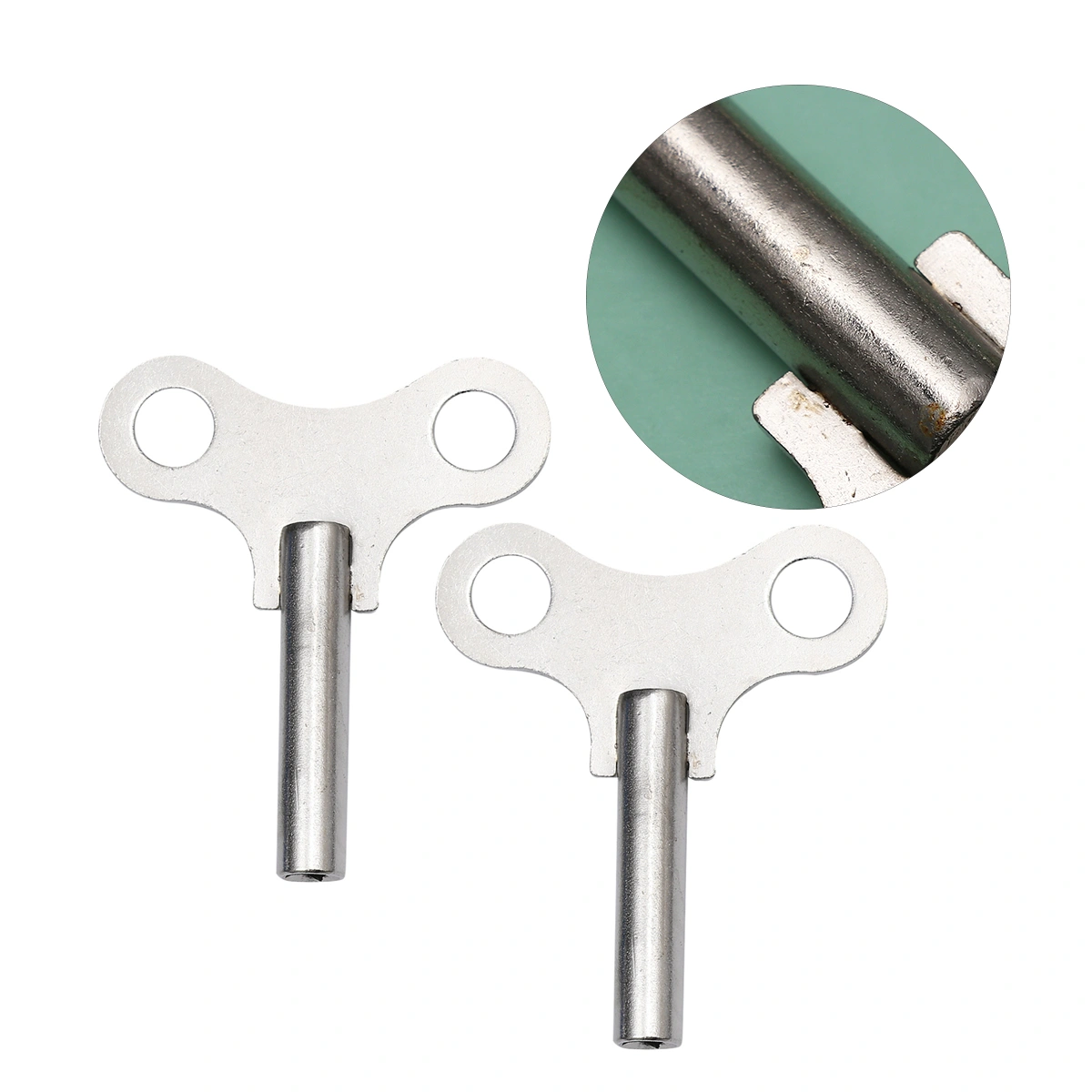 2pcs Steel Clock Key Metal Clock Key Sturdy Clock Tools Winding Chain Repair Tool for Home Shop Clock (Silver, Longer Pattern)