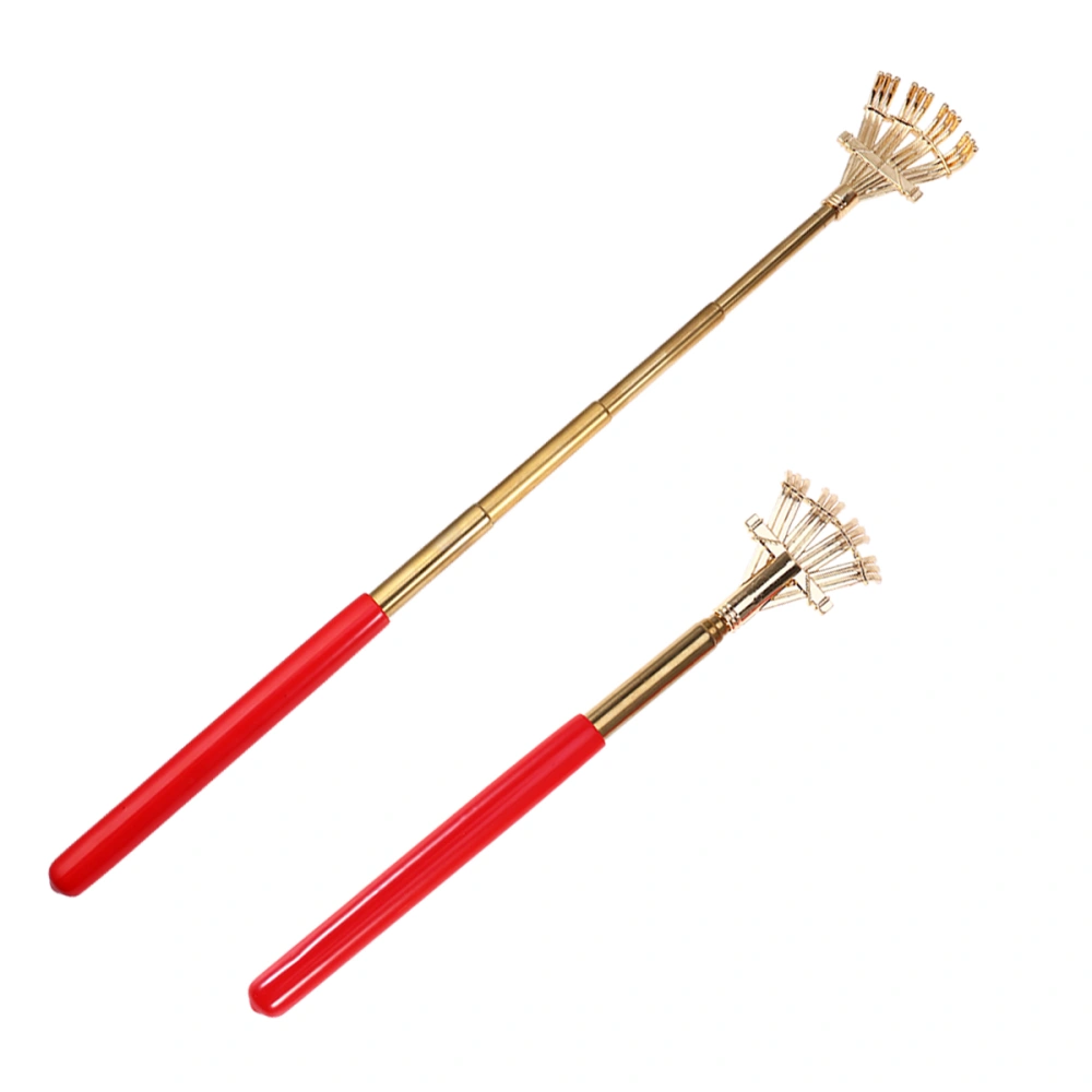 2pcs Stainless Steel Extendable Scratcher Portable Back Scratchers Hand Massage for Scratching Back Itch