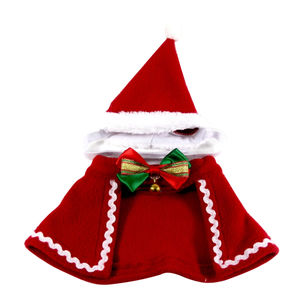 Plush Pet Dog Cape with Hat Funny Christmas Pet Costume Cosplay Clothes for Dog Puppy (Size L)