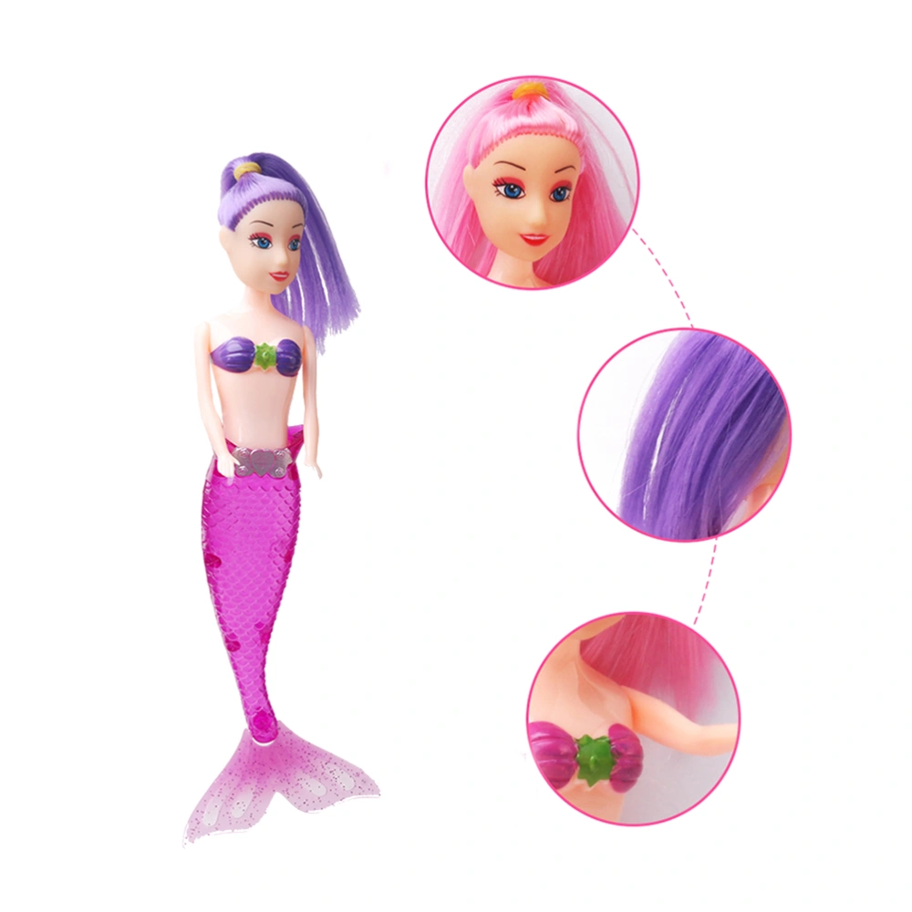 LED Light Up Mermaid Doll Luminous Glow Mermaid Xmas Birthday Gift For Children Girls (Purple)