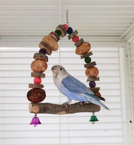 Bird Stand  Birdcage Bird Wooden Hanging Perch Bird Swing Cockatiel Bird Chewing Toy