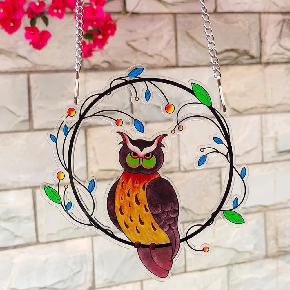 Hanging Owl Ornament Owl Wall Art Sculpture Exquisite Garden Owl Decoration