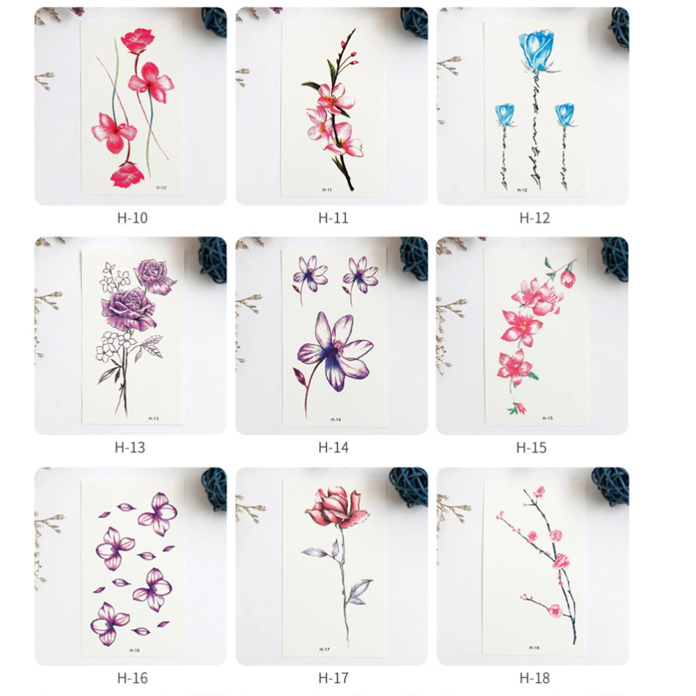 60 Sheets Imitation Flower Stickers Collarbone Ankle Sexy Decals Waterproof Durable Stickers