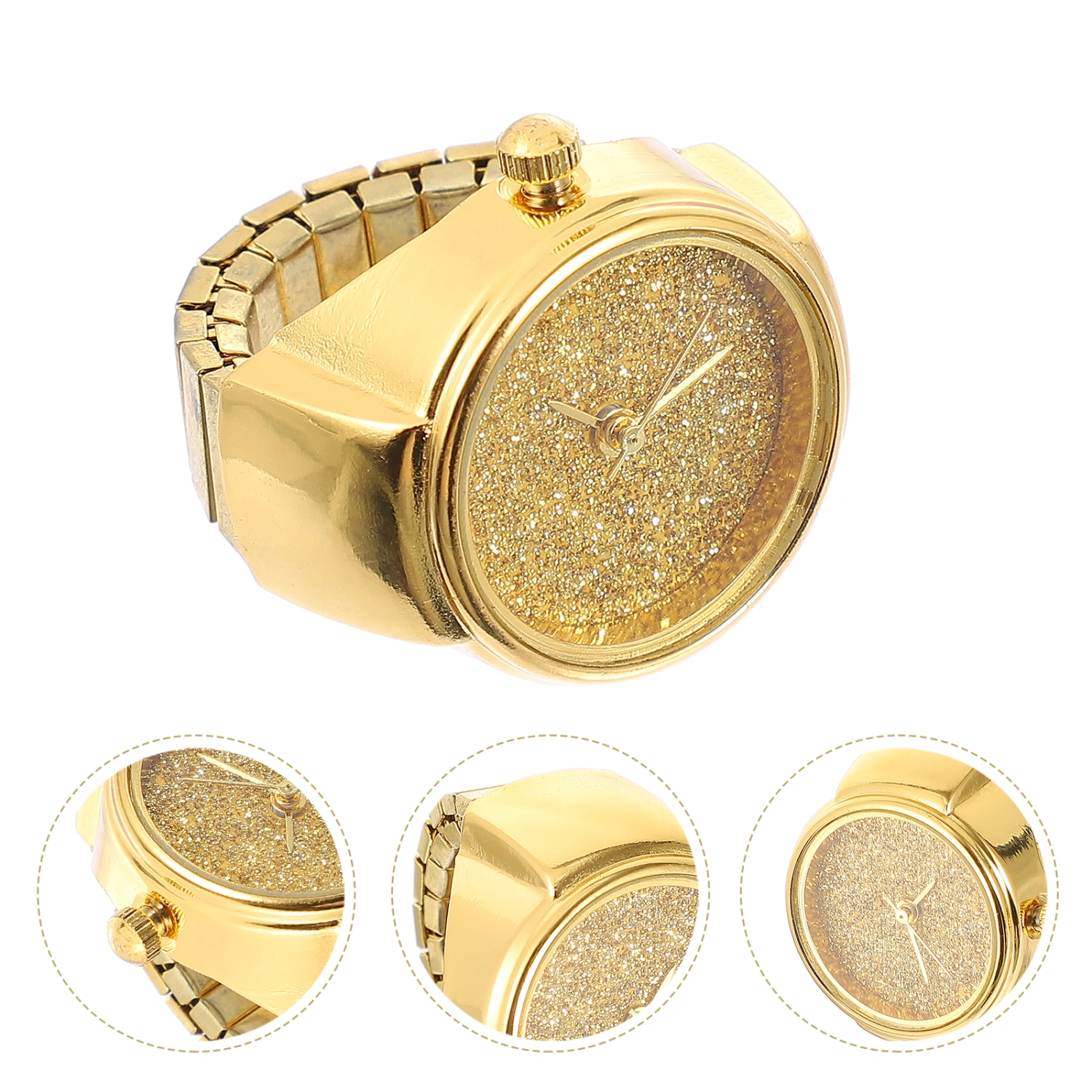 Watch Rings Female Personality Simple Glitter Ring Watch Gifts for Men Women
