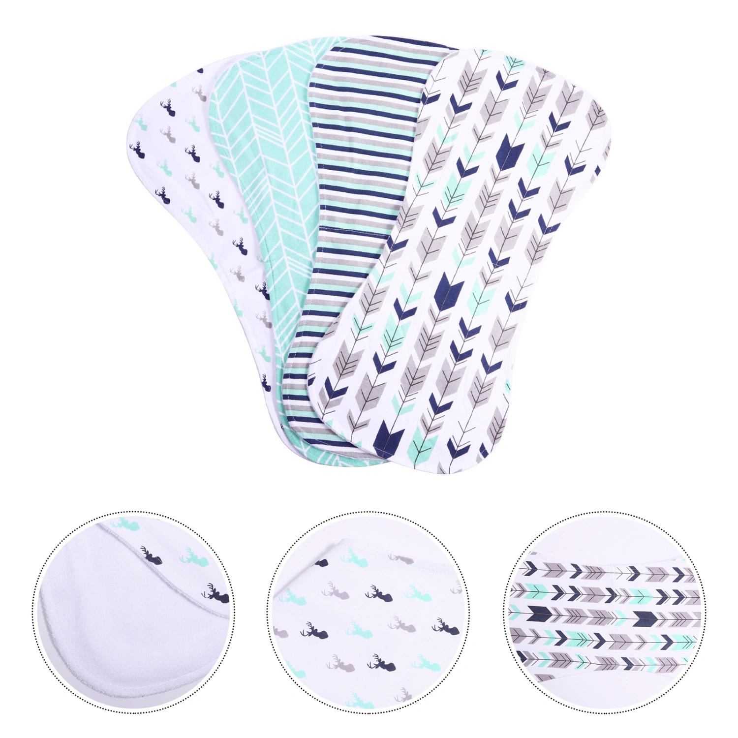 4Pcs Baby Burp Cloths Burping Towels Bibs for Baby Newborn Adorable Printing Bib
