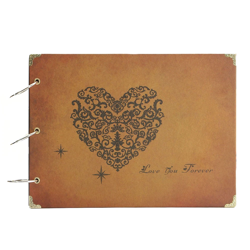 10" DIY Photo Albums Scrapbooking Vintage Style Recording Our Story Heart Printed Surface