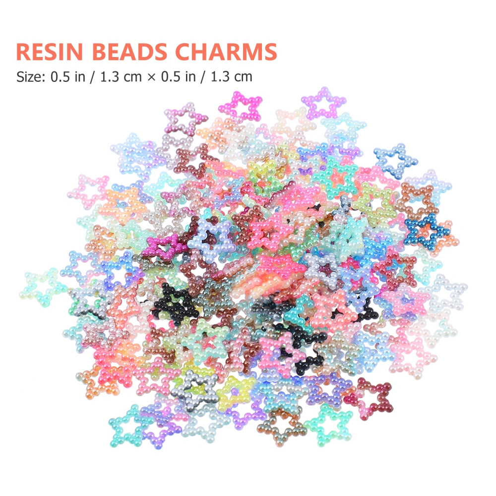 200pcs Craft Imitation Pearls Resin Beads Charms Handcraft DIY Accessories