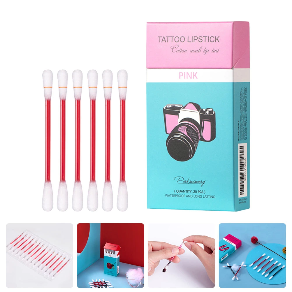 20pcs Swab Design Lipstick Matte Lip Gloss Long Lasting Moisturizing Lip Gloss