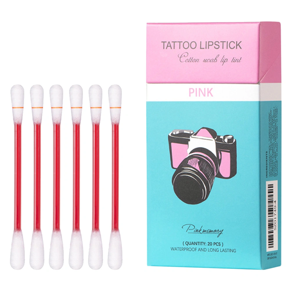 20pcs Swab Design Lipstick Matte Lip Gloss Long Lasting Moisturizing Lip Gloss