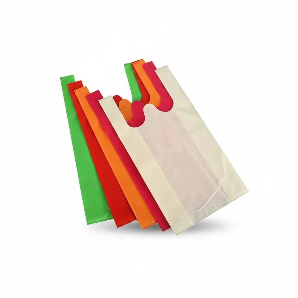 20Pcs Non-woven Shopping Bag Waterproof Storage Bag Handheld Pouch Random Color