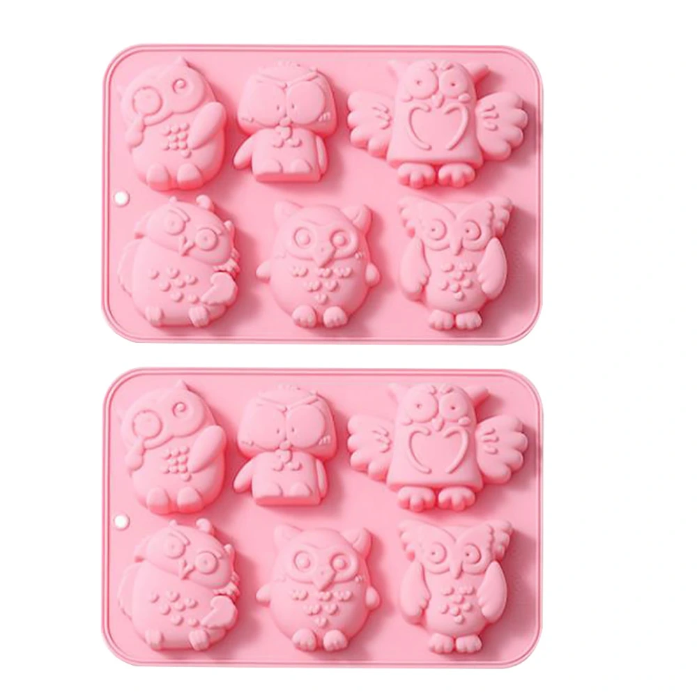 2 Pcs Owl Shape Cake Making Mold Silicone Fondant Mold DIY Cake Mold Baking Mold