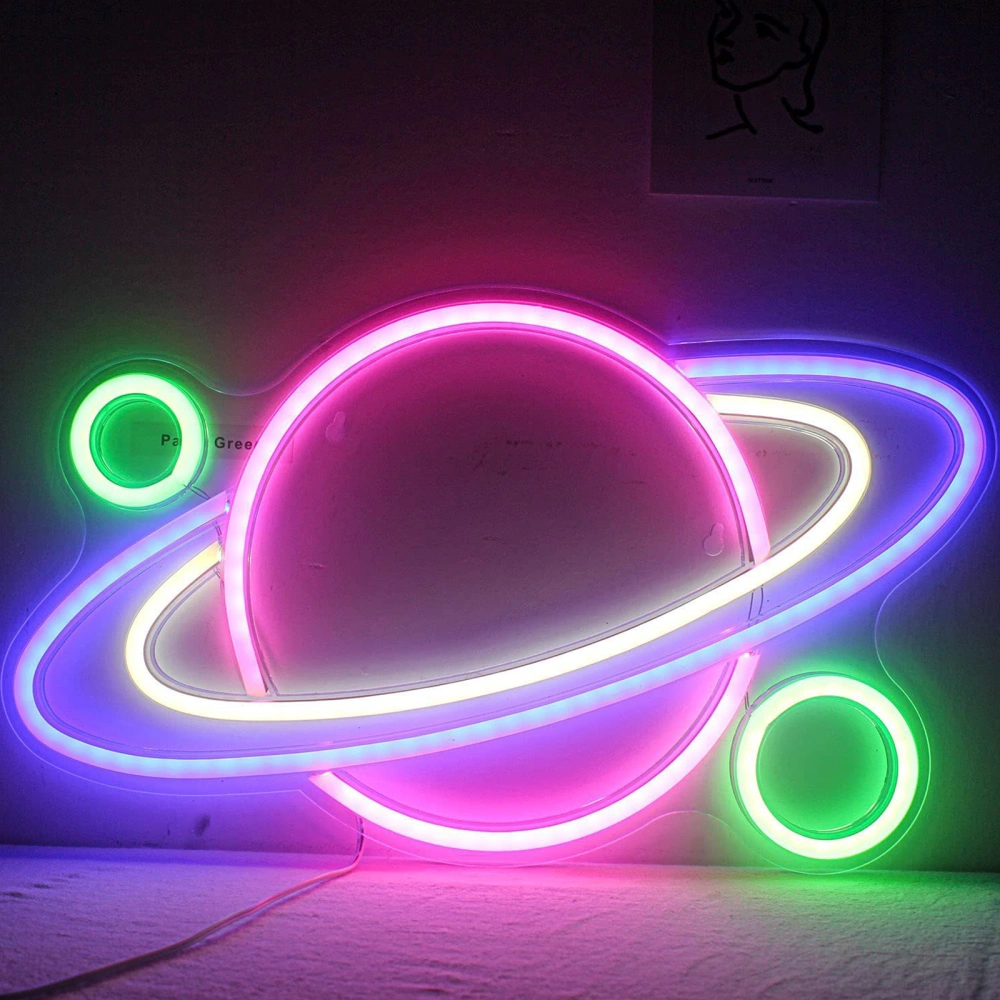 Unique Planet Neon Light LED Universe Sign Neon Light for Home Decoration