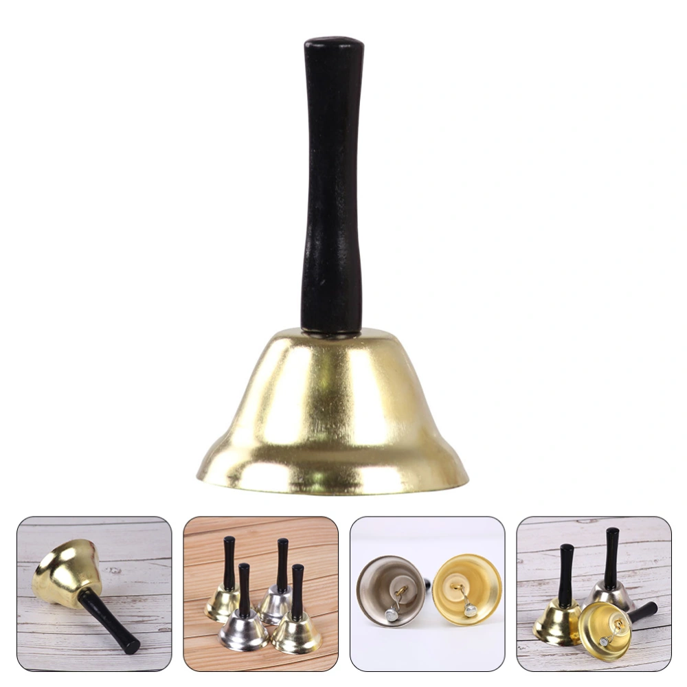 Extra Loud Hand Call Bell Wooden Handle Metal Handheld Bell Ringing Bell