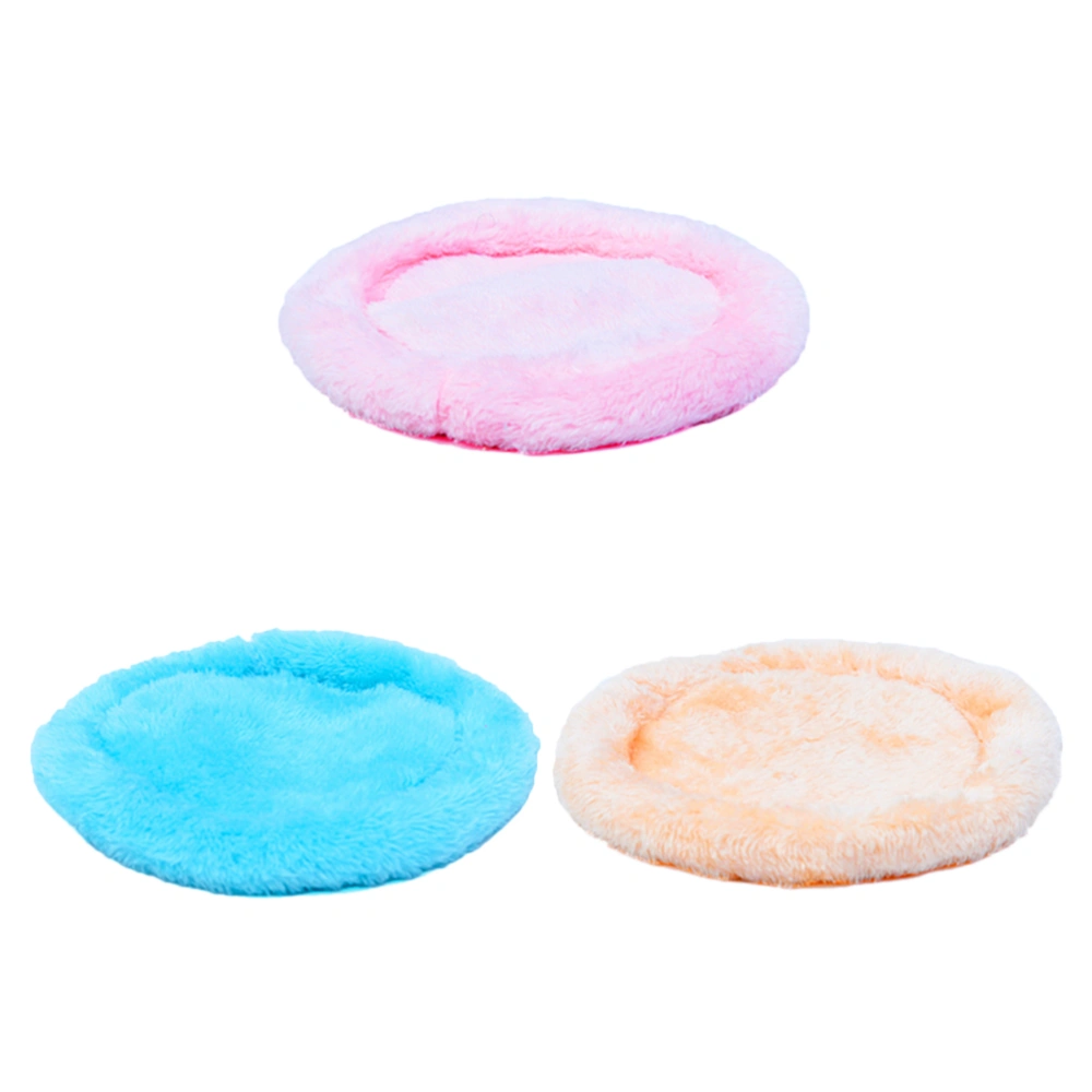 3pcs Hamster Bed Round Warm Sleep Mat Pad for Hamster Hedgehog Squirrel Mice Rats and Other Small Animals - Size L (Random Color)