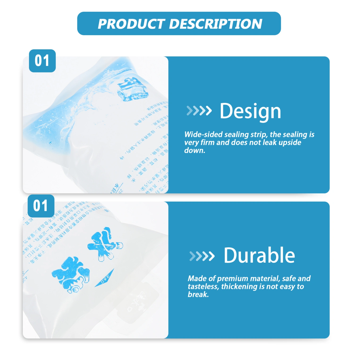 10Pcs Water-filled Ice Packs Reusable Ice Bags Fresh Keeping Ice Packs for Home Outdoor