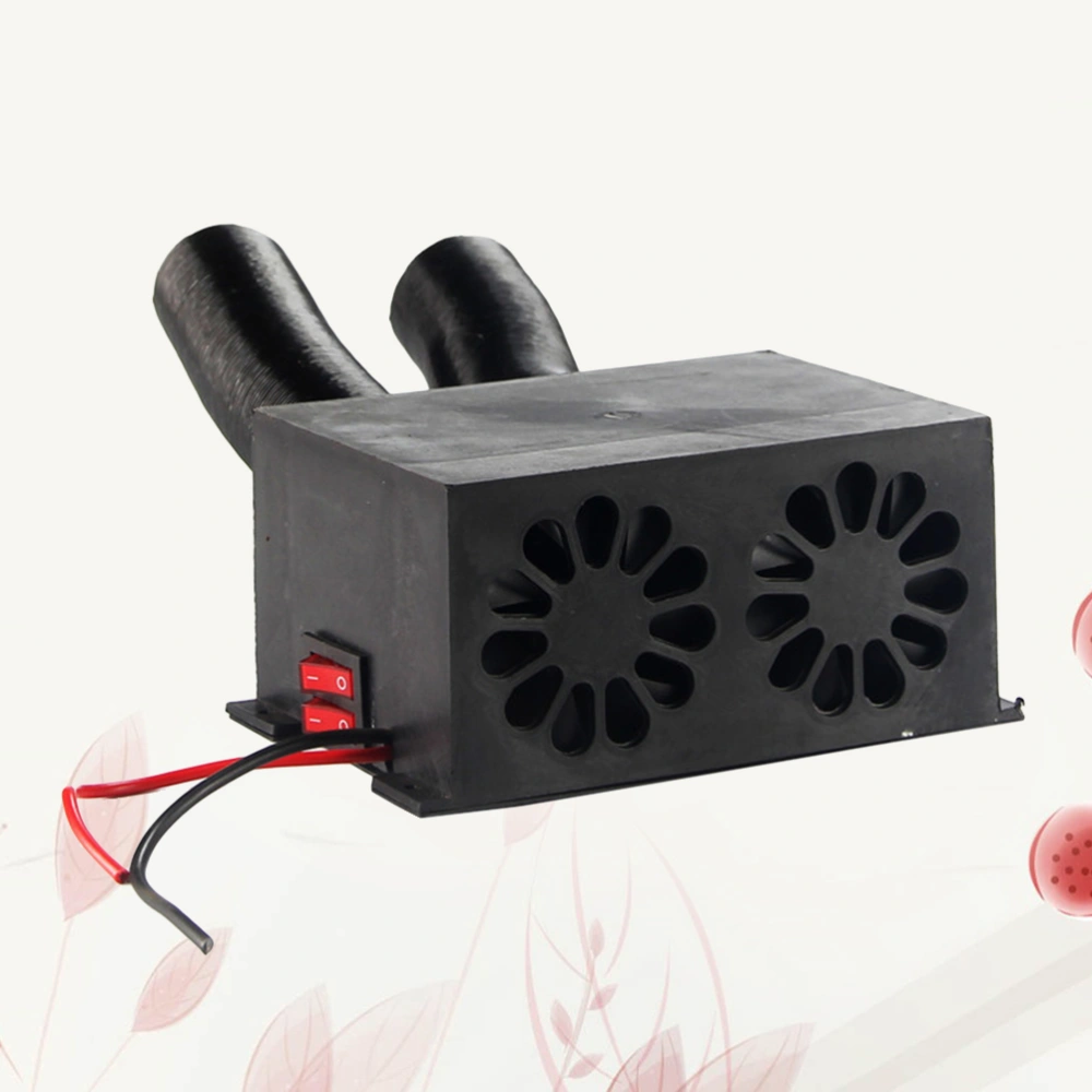 12V Car Portable Fan Heater Defroster Demister for Truck Bus Van (Black)