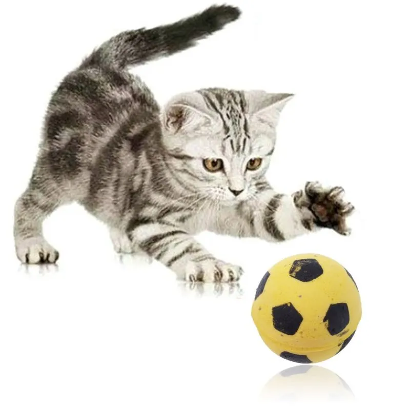 4 Pcs Sponge Football Soccer Balls Cat Kitty Toys