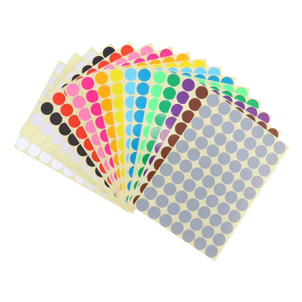 16Pcs 19mm Colorful Little Dot Label Paper Round Adhesive Gift Label Decals Mixed Color