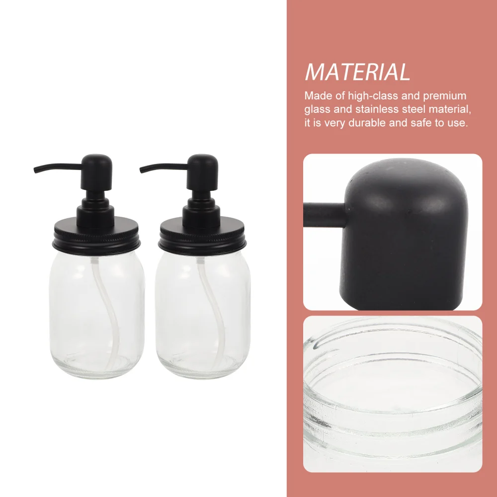 2pcs Mason Dispenser Bottles Press Style Mason Jar Jam Dispenser Bottles