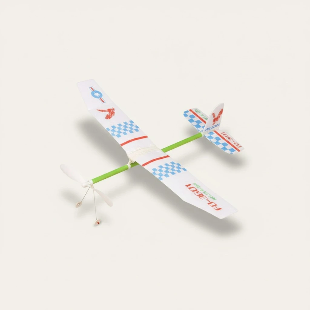 2Pcs Rubber Band Powered Airplane Model Biplane Toys for Kids (Random Pattern)