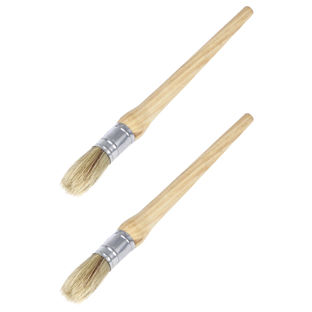 2 Pcs Professional Painting Wax Brush Oil Painting Brushes Round Head Brushes