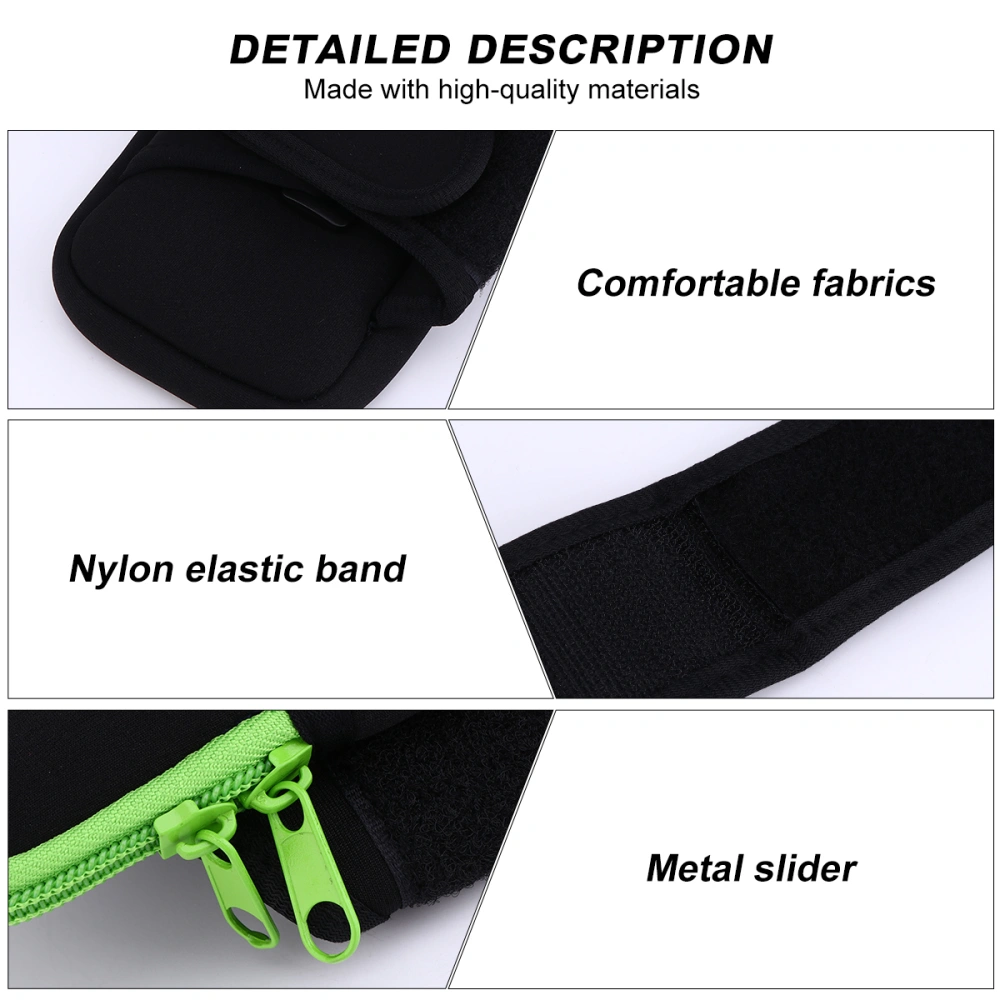 1pc Sports Armband Mobile Phone Bag Waterproof Mobile Phone Bag for Outdoor Running Jogging (Green Under 6 Inches)