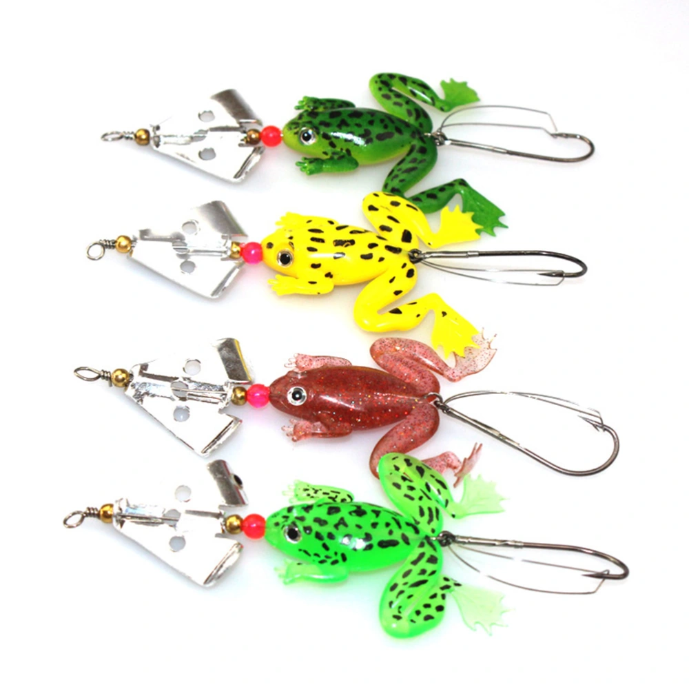 4pcs 8cm/6.2g Shaped Artificial Lures Hook Fishing Accessories (Random Color)