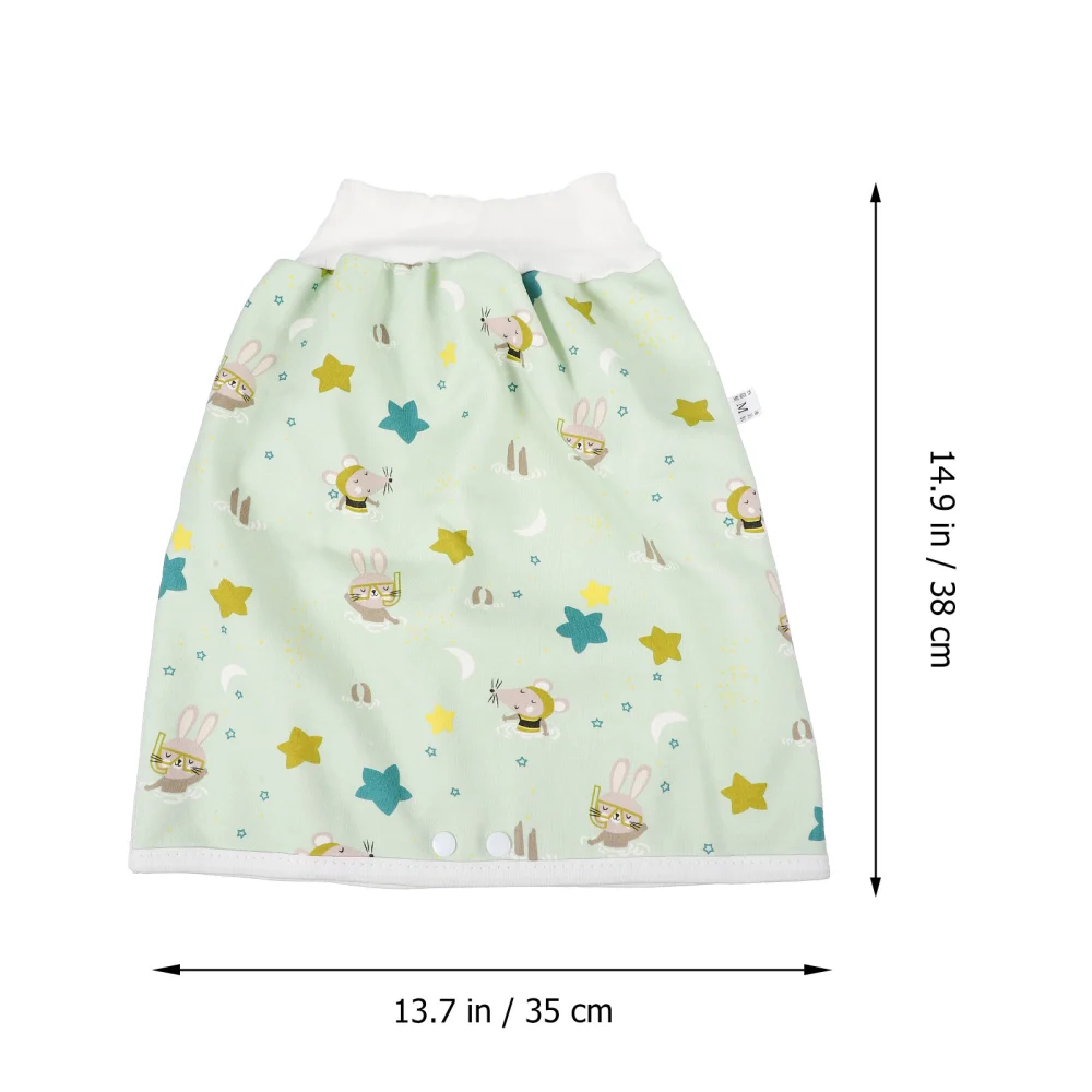 Waterproof Baby Diaper Training Skirt High Waist Baby Training Nappy (Rabbit, M)