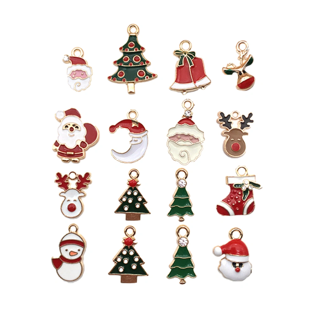 30 Pcs Drip Oil Alloy Pendant DIY Necklace Accessories Christmas Shape Alloy Hanging Pendants for Jewelry Necklace Earrings Making (Mixed Style)