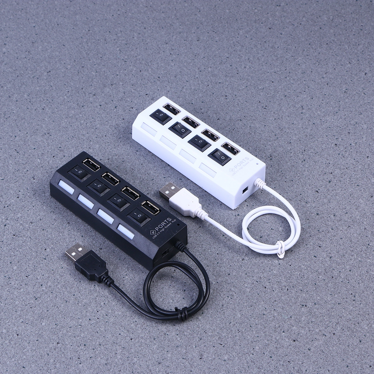 Portable USB Hub 4 Ports USB 2.0 High Data Expansion Hub USB Splitter for Windows XP/ Vista 7 8 10 Laptop PC Computer (Black)