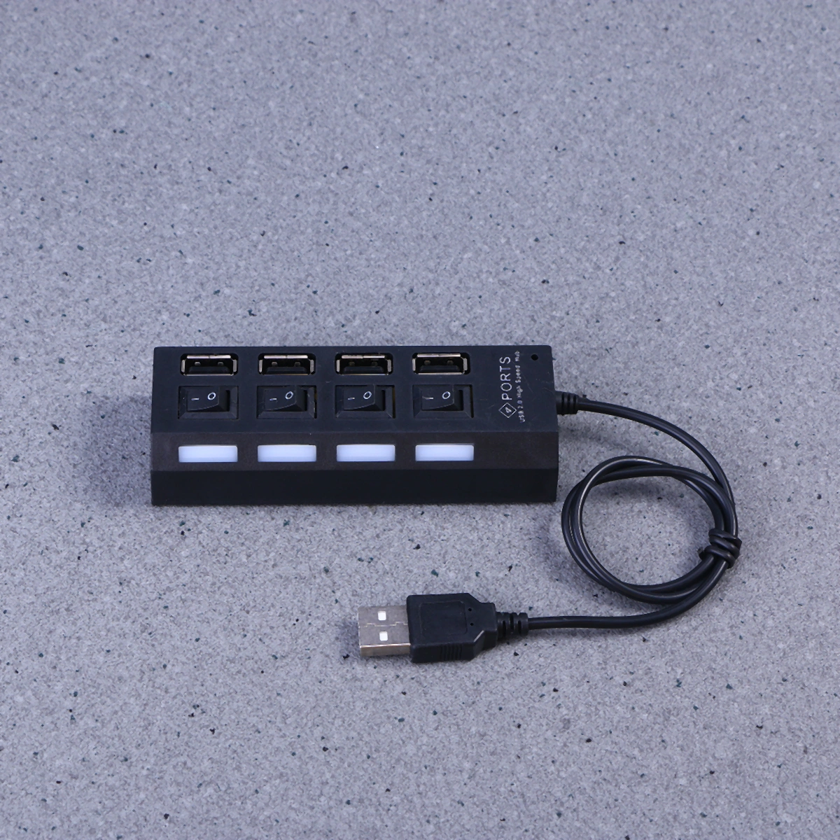 Portable USB Hub 4 Ports USB 2.0 High Data Expansion Hub USB Splitter for Windows XP/ Vista 7 8 10 Laptop PC Computer (Black)
