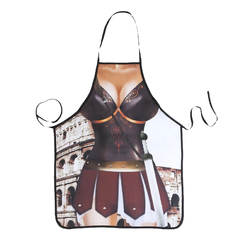 Novelty Cooking Kitchen Apron Sexy Roma Female Printed Apron Cooking Grilling BBQ Apron