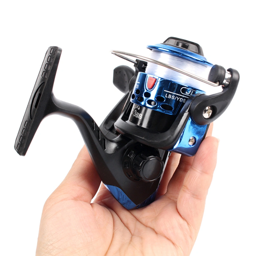 3 BB Ball Bearing Fishing Reel 5.2:1 Gear Ratio Left Right Hand Swap Fishing Reel for Saltwater or Freshwater (Blue, Random Style)