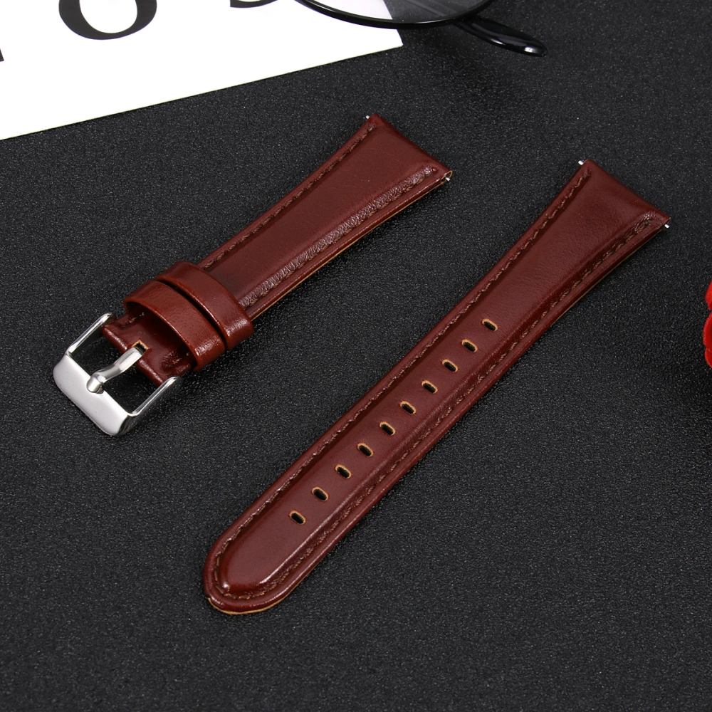 1PC Leather Watch Band Watchstrap Wristband Compatible for Forerunner245/645/Vivoactive 3 Music Brown