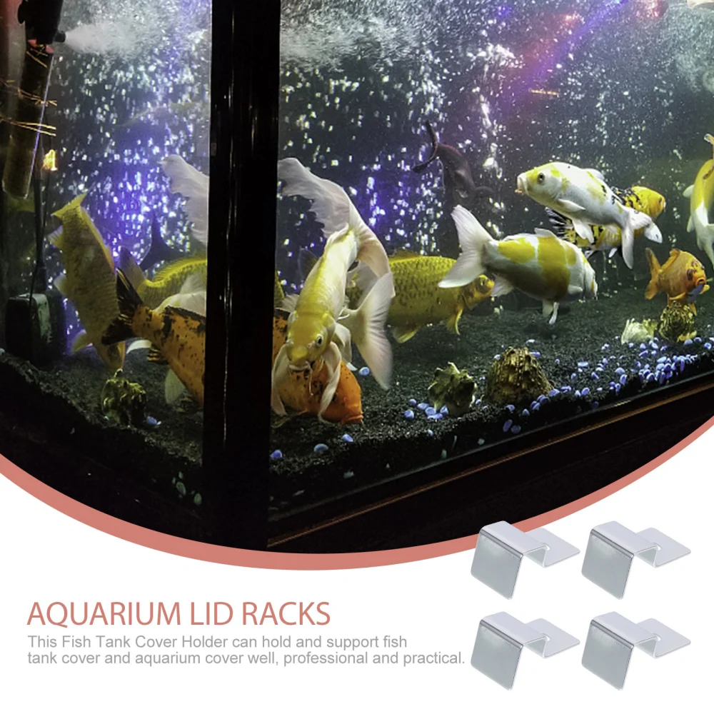 4Pcs Fish Tank Cover Holders Stainless Steel Aquarium Lid Racks Sturdy Fish Tank Glass Cover Holders