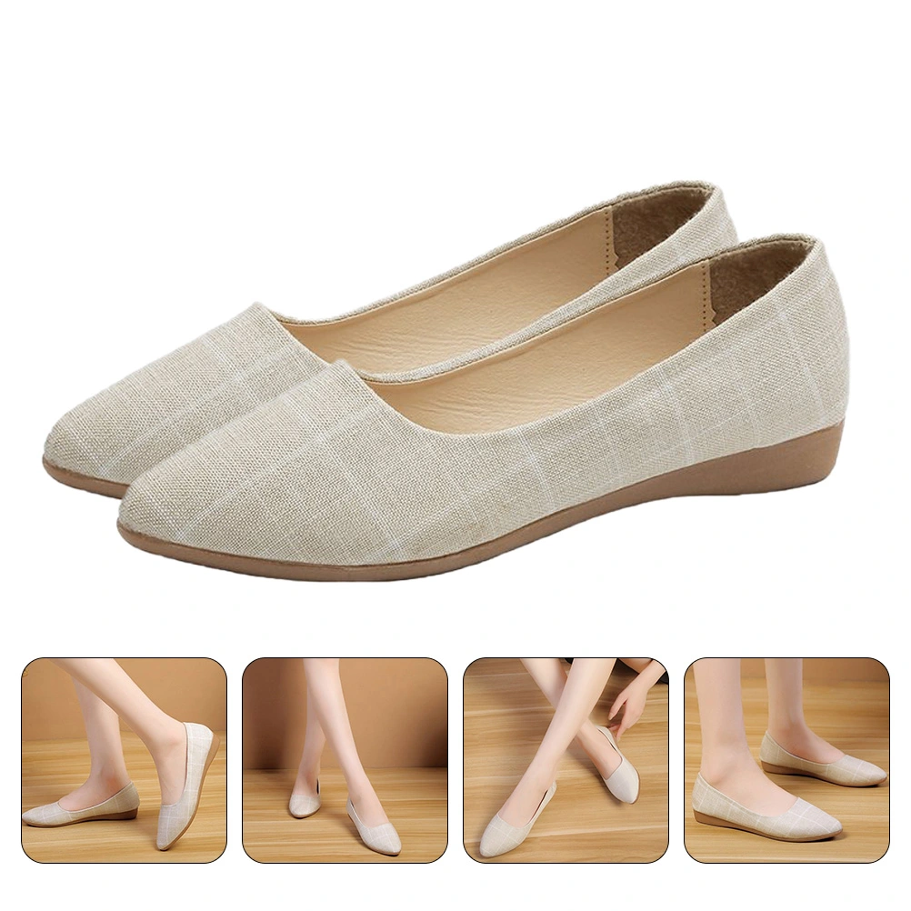 1 Pair of Women Flat Shoes for Spring Summer Comfortable Pointed Shoes