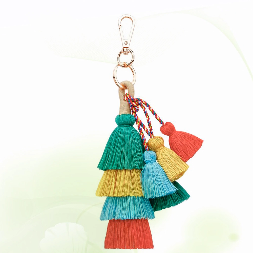 1pc Cotton Thread Fashion Bag Pendant Accessories Tassel Keychain Beautiful Bag Pendant for Decoration (Green)