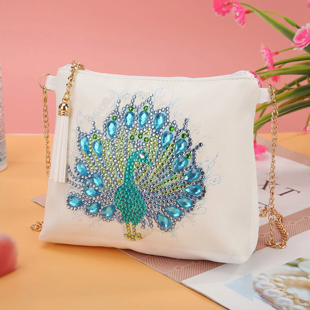 Delicate Pattern Diamond DIY Painting Shoulder Pouch  Rhinestone Handmade Shoulder Pouch Chain Bag Fashion Tote Bag 