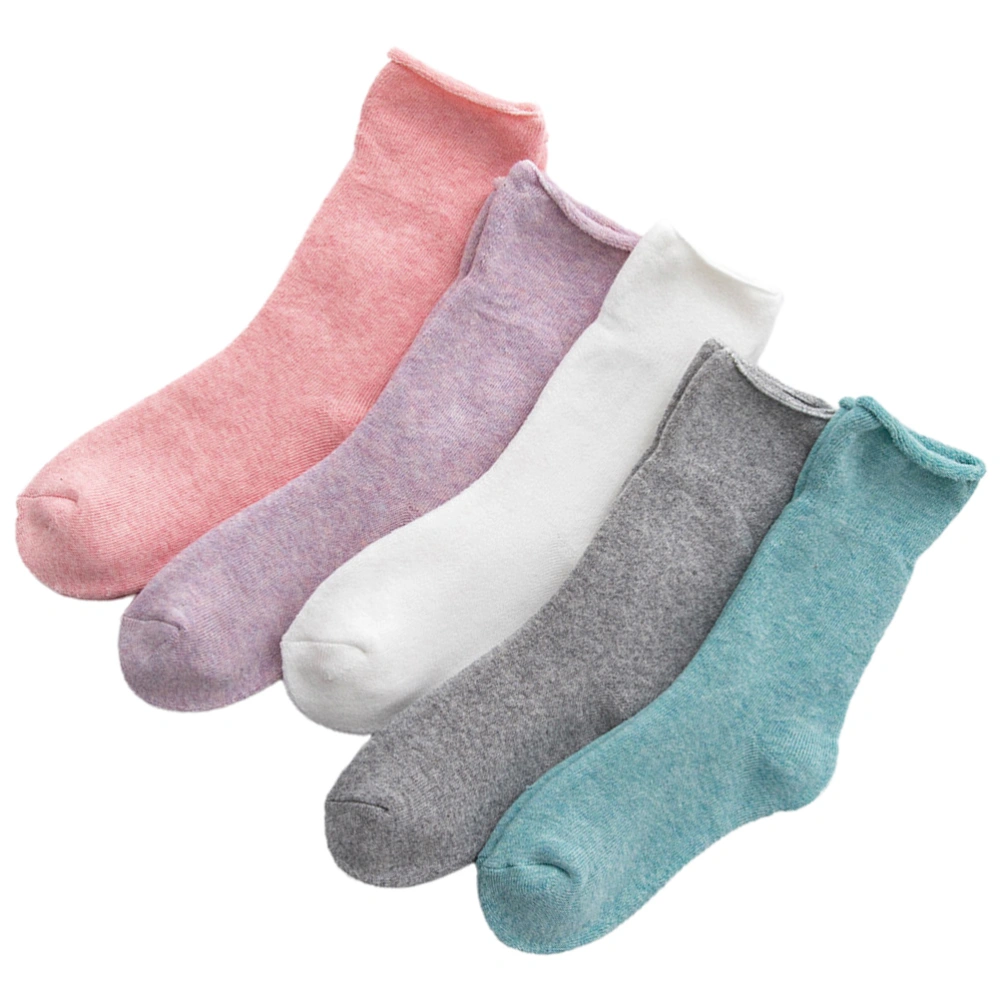 5 Pairs Thicken Chic Mid-calf Length Socks Stylish Outdoor Women Stockings