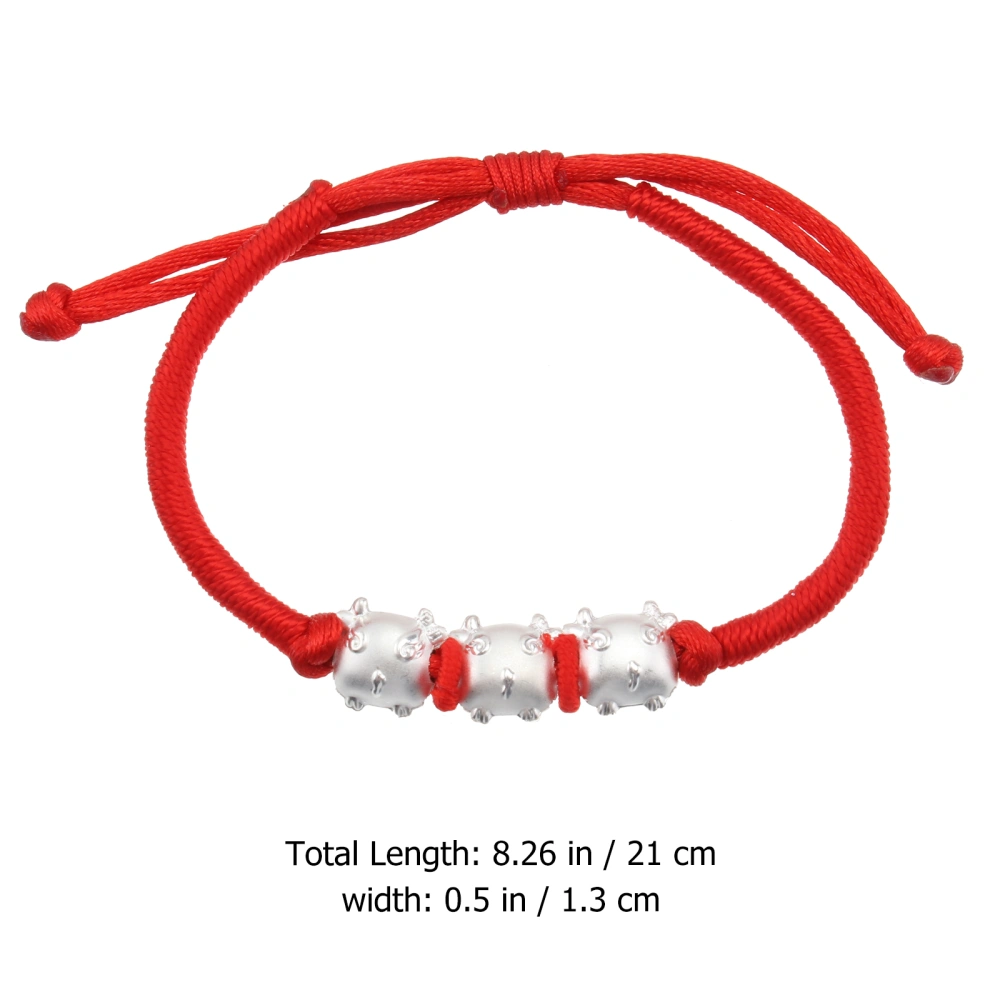 Fashion Fortunate Red Rope Thread Bracelet Christmas Gift Ox Bracelet (3 Oxen)