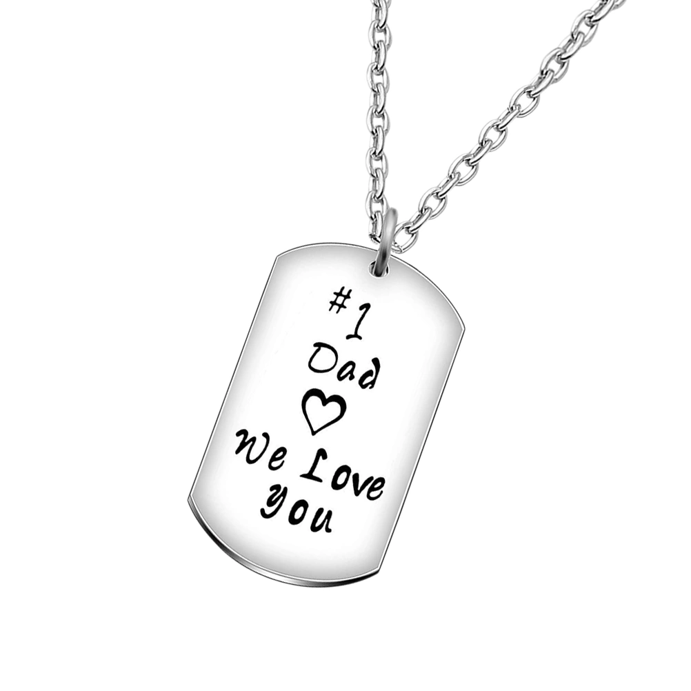 Stainless Steel Dad I Love You Keychain Birthday Thanksgiving Gift for Father Dad(Silver)
