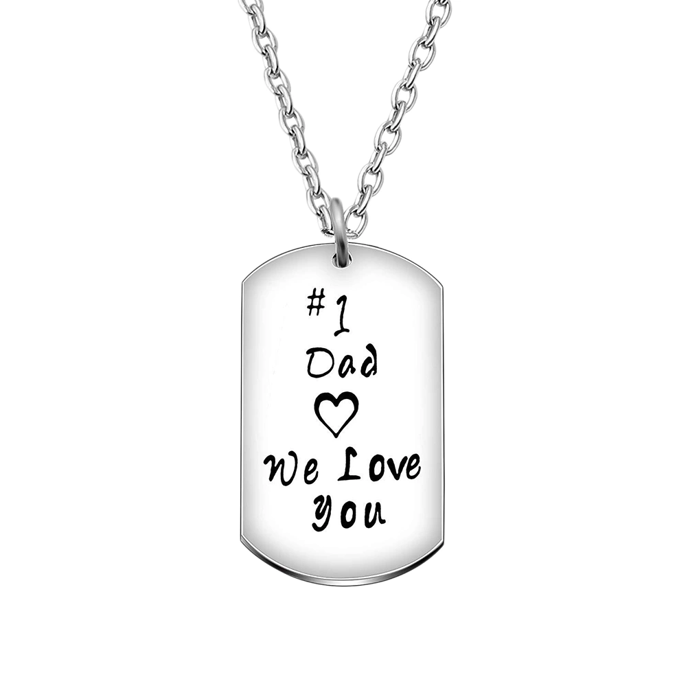 Stainless Steel Dad I Love You Keychain Birthday Thanksgiving Gift for Father Dad(Silver)