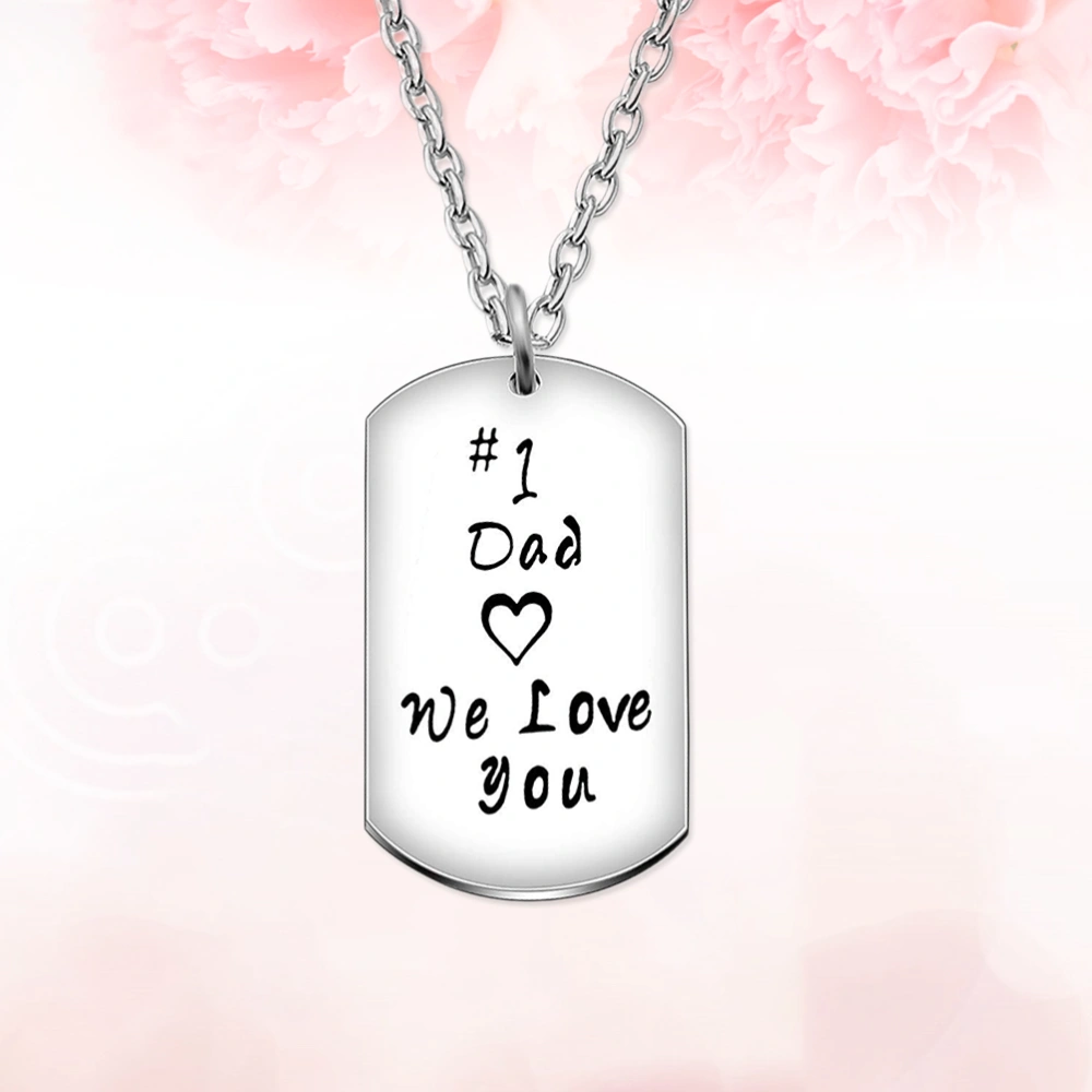 Stainless Steel Dad I Love You Keychain Birthday Thanksgiving Gift for Father Dad(Silver)