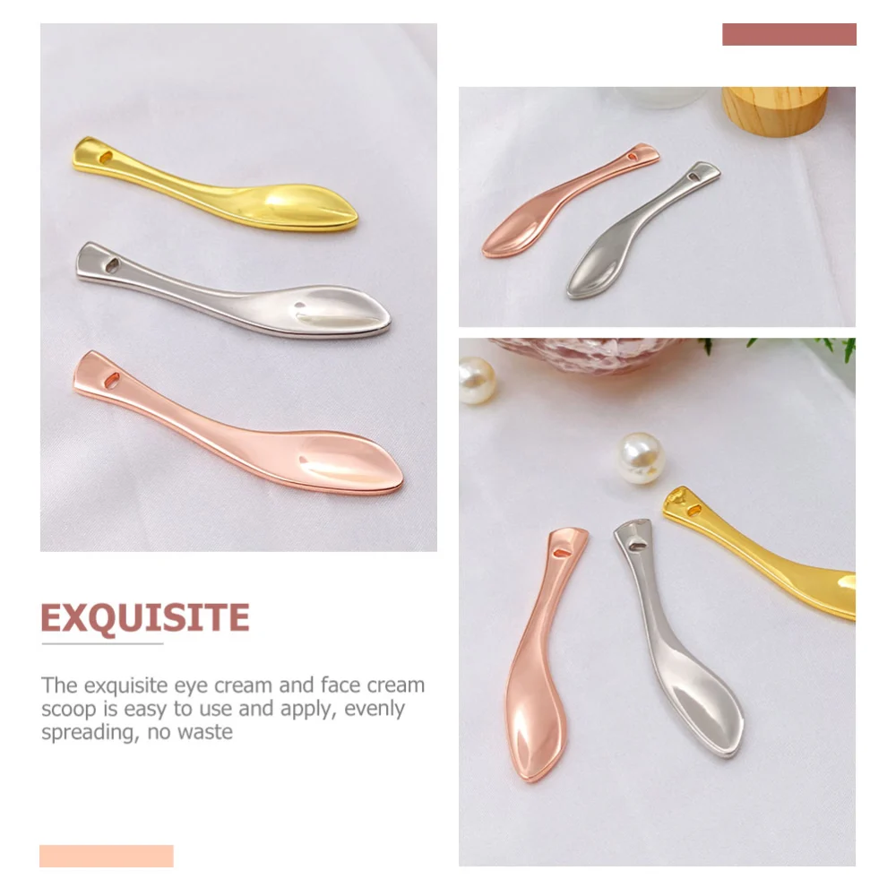 4pcs Metal Cosmetics Spoons Face Cream Spoon Tools Cosmetics Sub Package Spoons