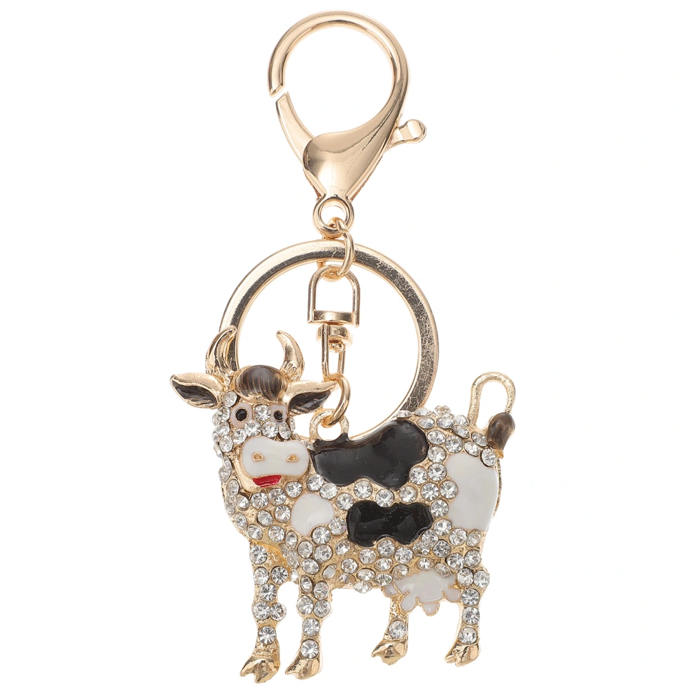 1pc Lovely Cow Pendant Creative Cartoon Cow Keyholder Decor Bag Hanging Decor