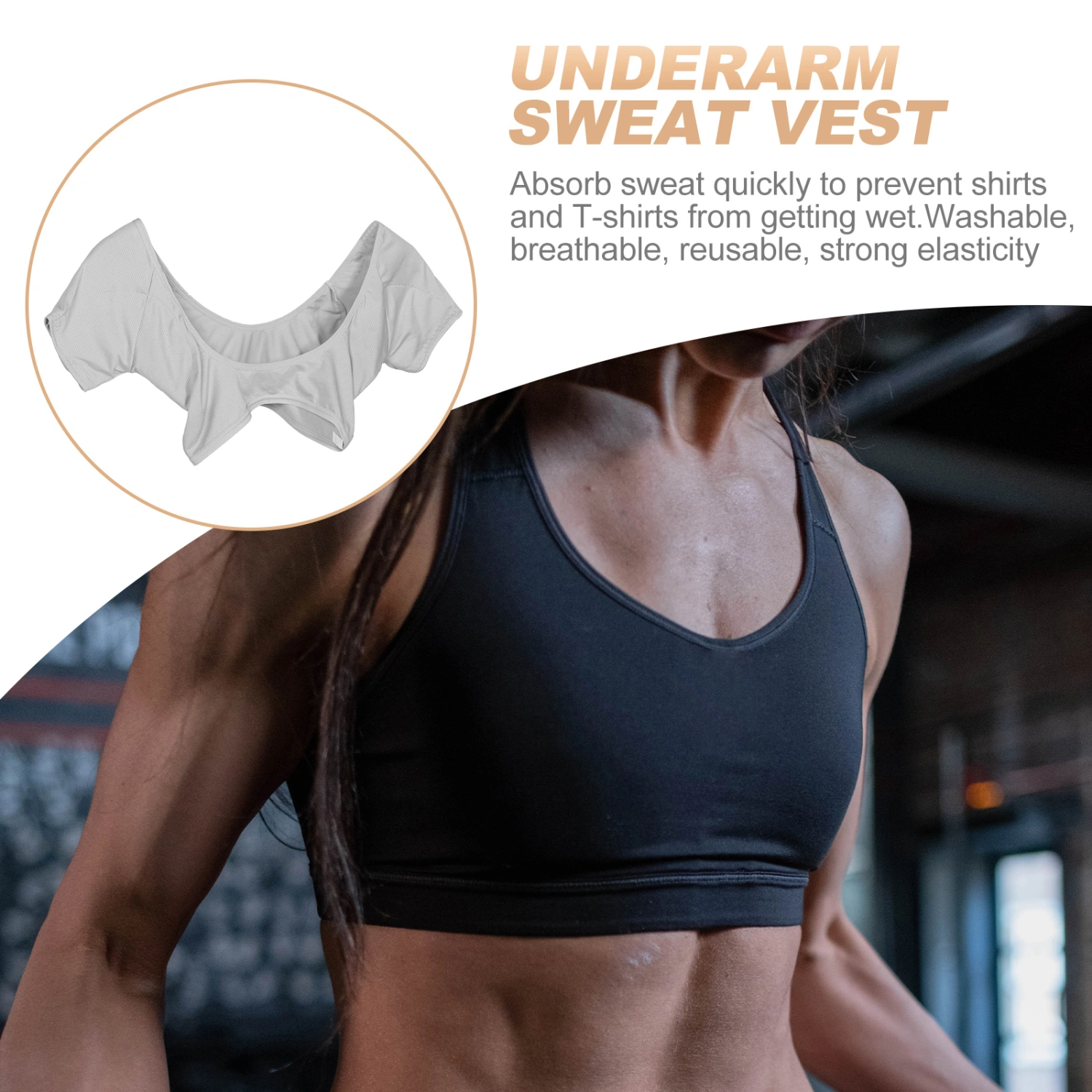 Underarm Sweat Vest Breathable Underarm Sweat Proof Pad Armpit Sweat Undershirt for Women