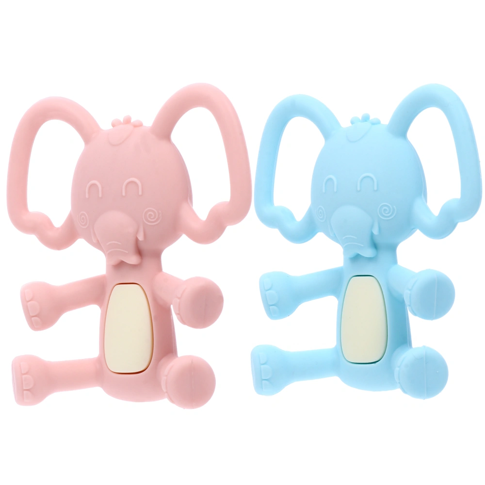 2 Pcs Baby Teethers Teeth Grinding Tool Animal Elephant Soothing Toy