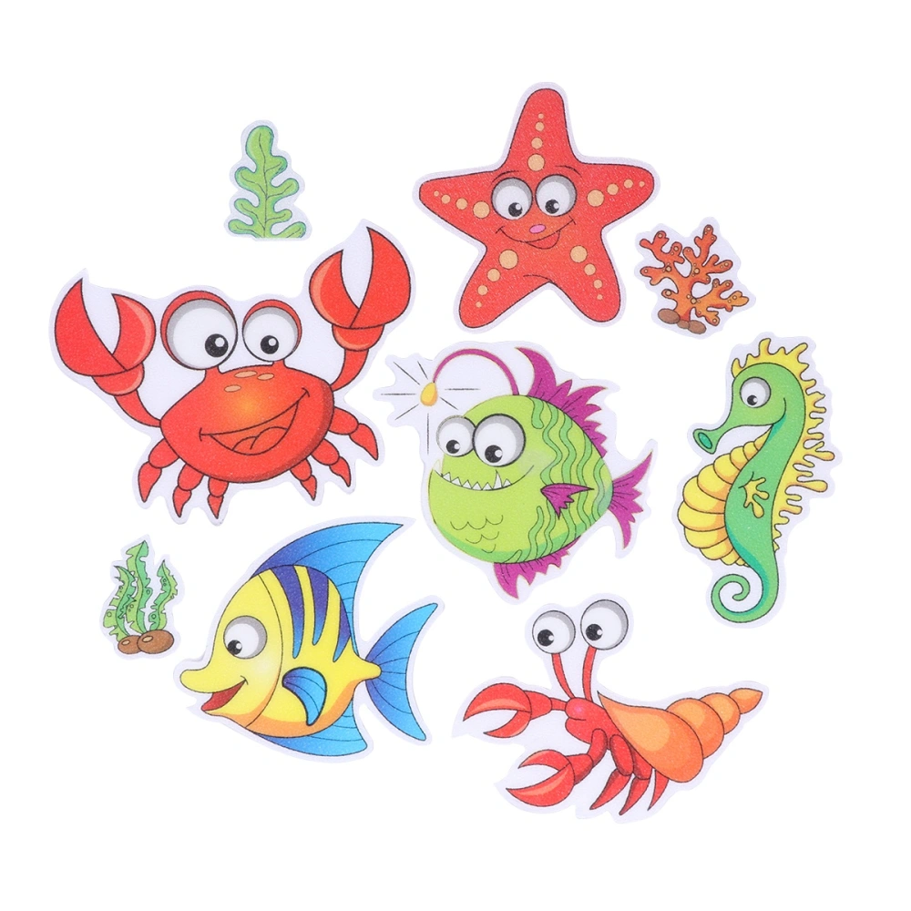 9PC Cartoon Bathroom Anti-slip Stickers PU Rubber Waterproof Bathtub Anti Stickers Home Tape Household Sand Stickers